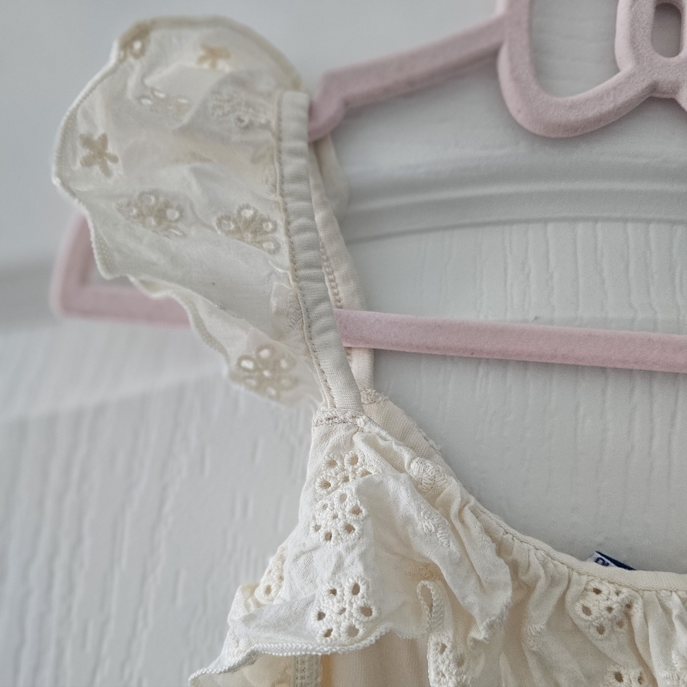 Old Navy Cream Eyelet Ruffle Tank - Picture 2 of 2